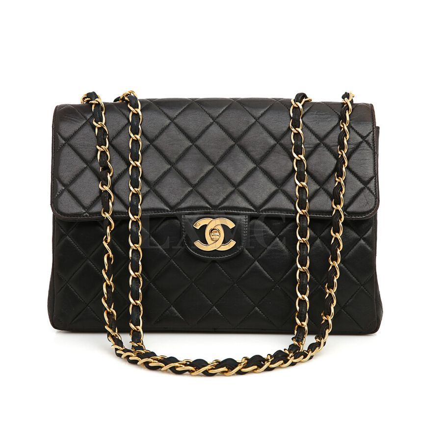 CHANEL Vintage Classic Jumbo Black Chain Bag [SKU]