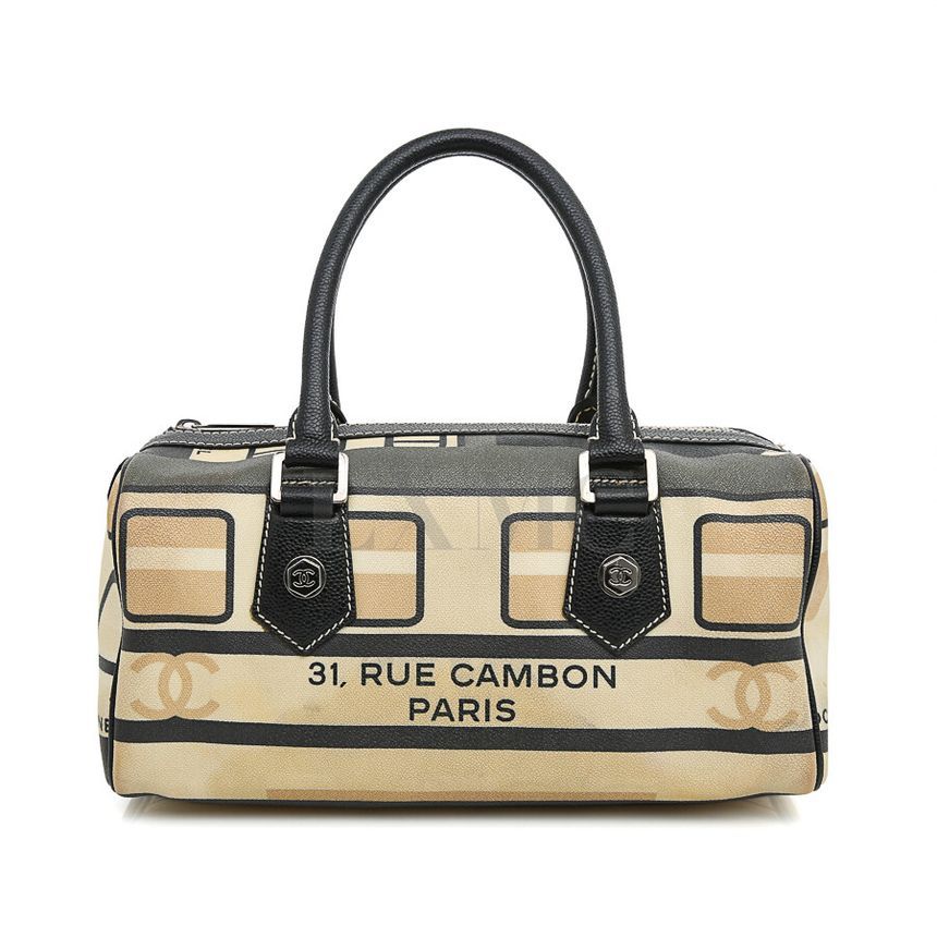 CHANEL Vintage Train Printing Boston Bag Tote Khambong - SKU