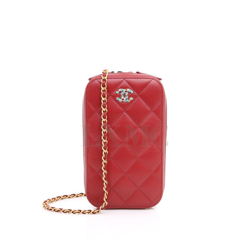 CHANEL Mini Crossbody Chain Bag with CC Phone Case AP0530