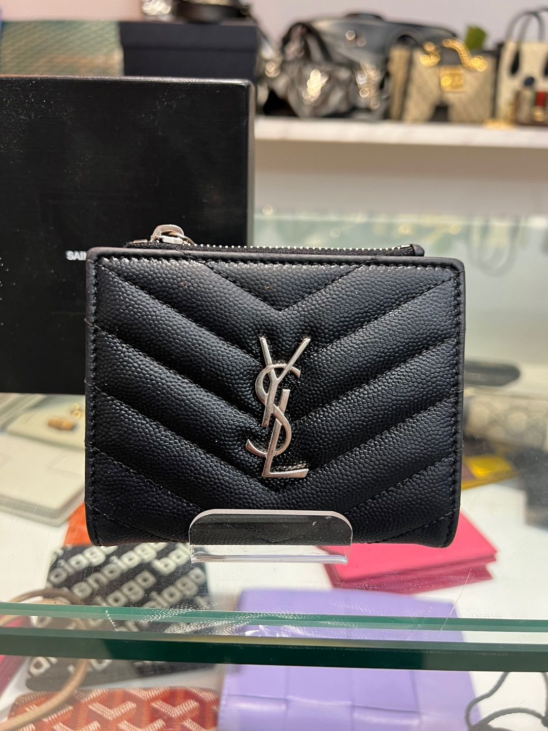 Saint Laurent Monogram Compact Cardholder Wallet (OS) SKU: 987654321