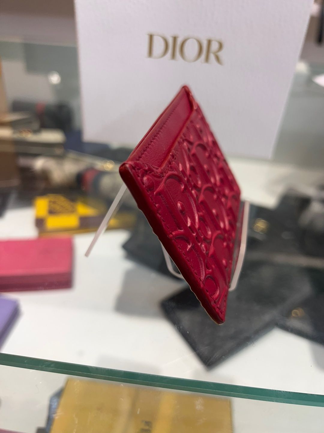 Dior Red Leather Card Wallet (OS) SKU