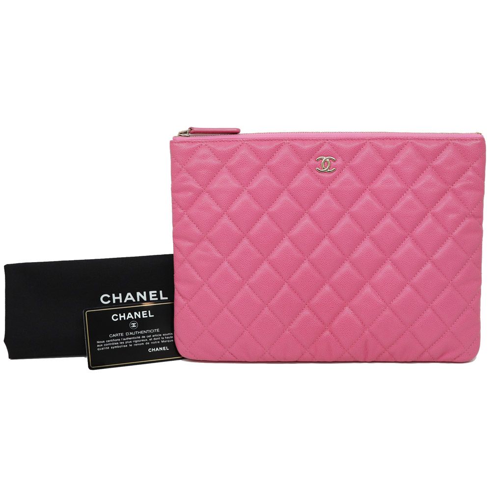 CHANEL Classic Caviar Medium Gold Clutch 27, Score 97/100
