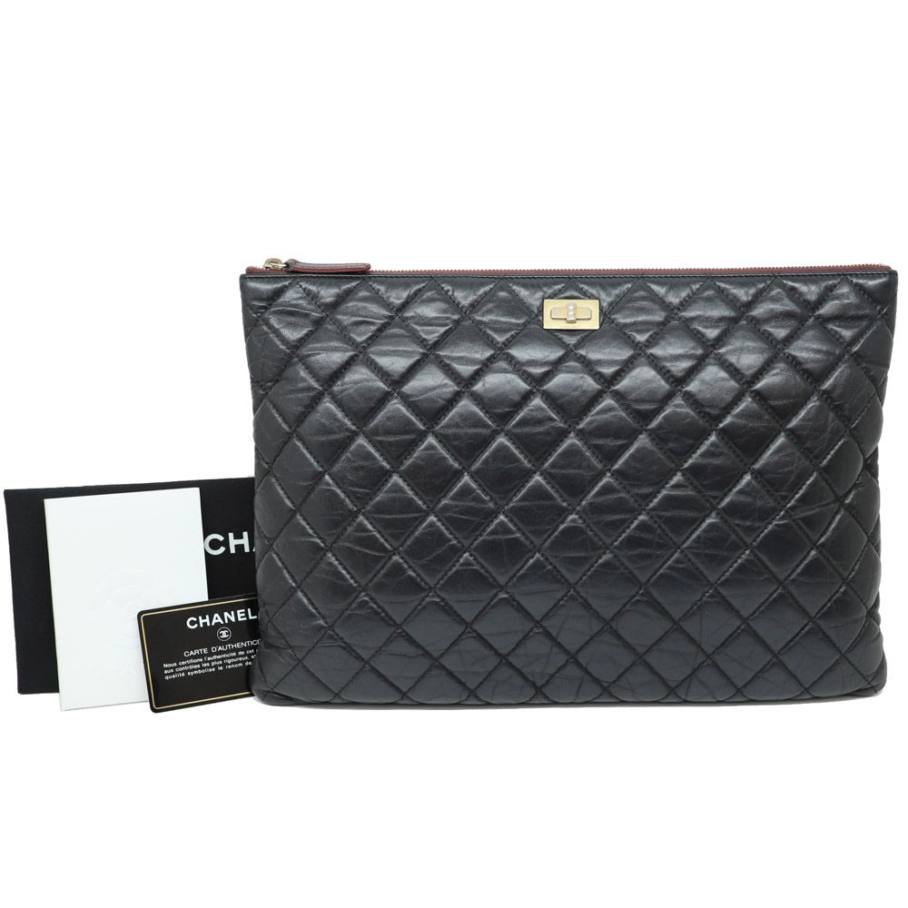 CHANEL Vintage Large Black Clutch Bag [Rating: 95/100] - SKU 100