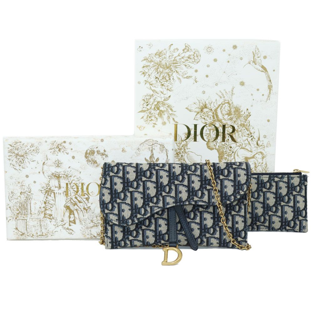 Dior Clean and Classy Oblique Saddle Bag WOC Chain Wallet and Crossbody - Rating 97/100 - SKU S5614CTZQ
