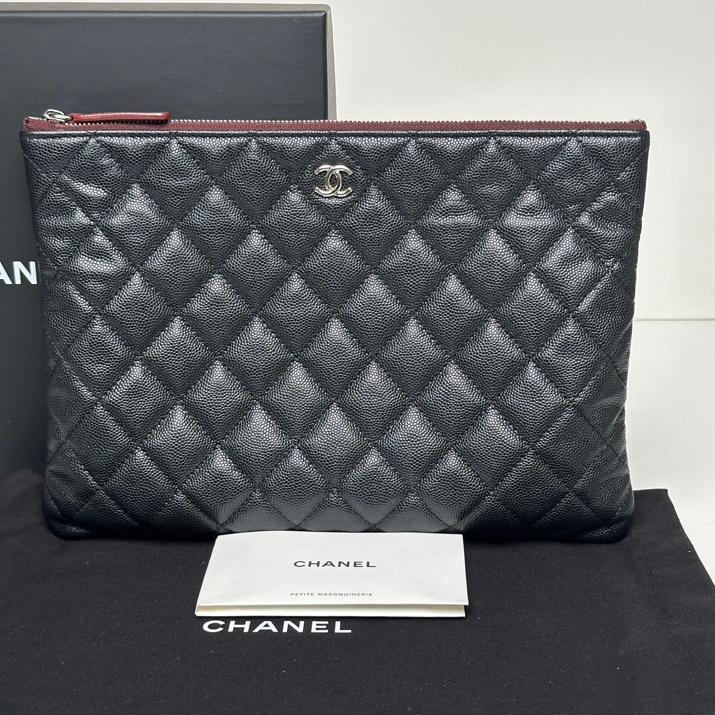 CHANEL Classic Clutch Black Caviar Leather A82545 31 Series