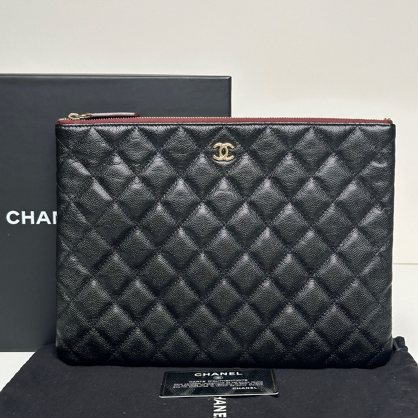 CHANEL Classic Clutch Black Caviar Gold A82545 27 Series