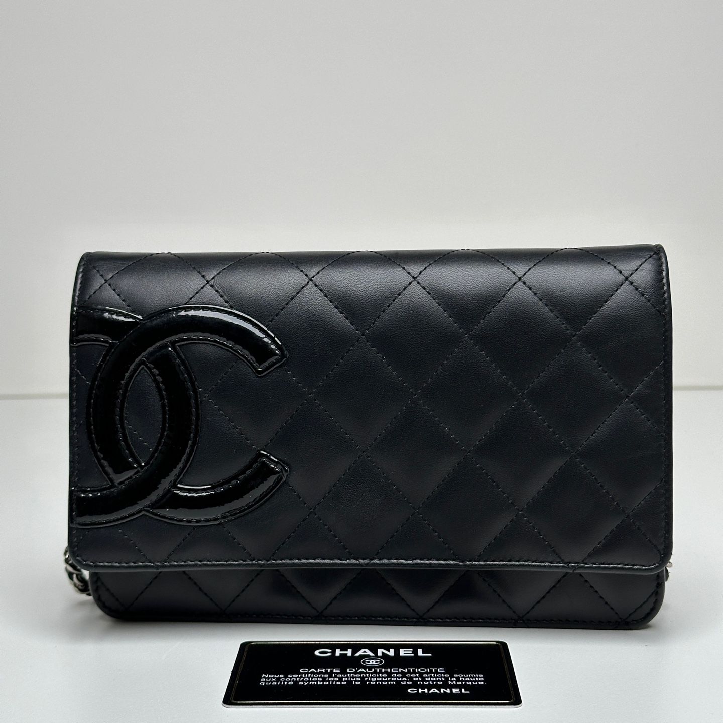 CHANEL Black Quilted Chain Crossbody Bag 13 Series WOC