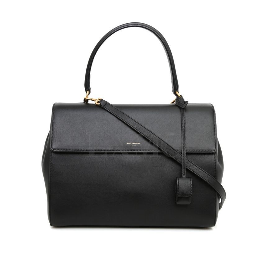 Saint Laurent Black Flap Bag Top Handle Music 355156