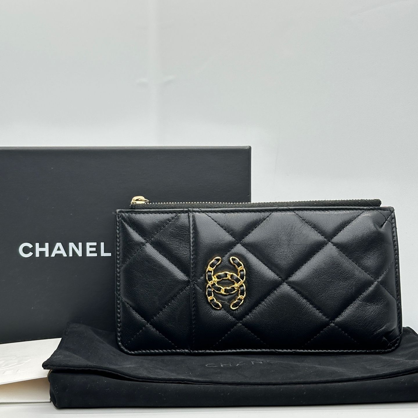 CHANEL Black Phone Pouch with Card Holder AP1182 30 Series
