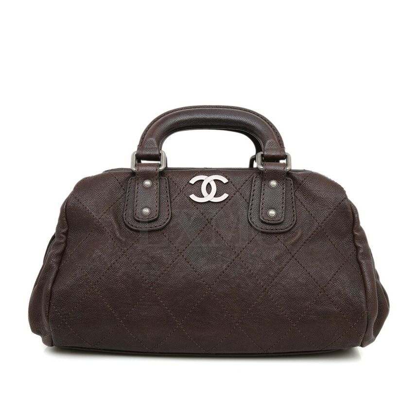 CHANEL Caviar Wild Stitch Boston Bag Vintage Bag CC Logo Tote Bag [SKU: DrBag006]