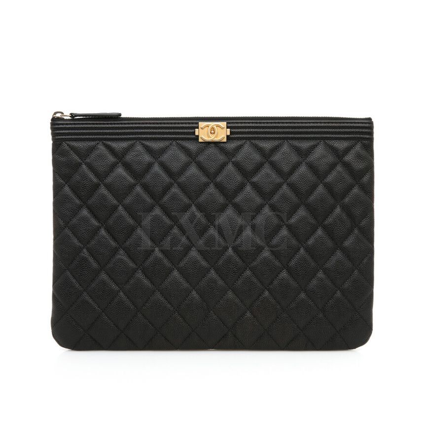 CHANEL Boy Clutch Caviar Clutch Black Pouch [CaviarClutch - SKU]