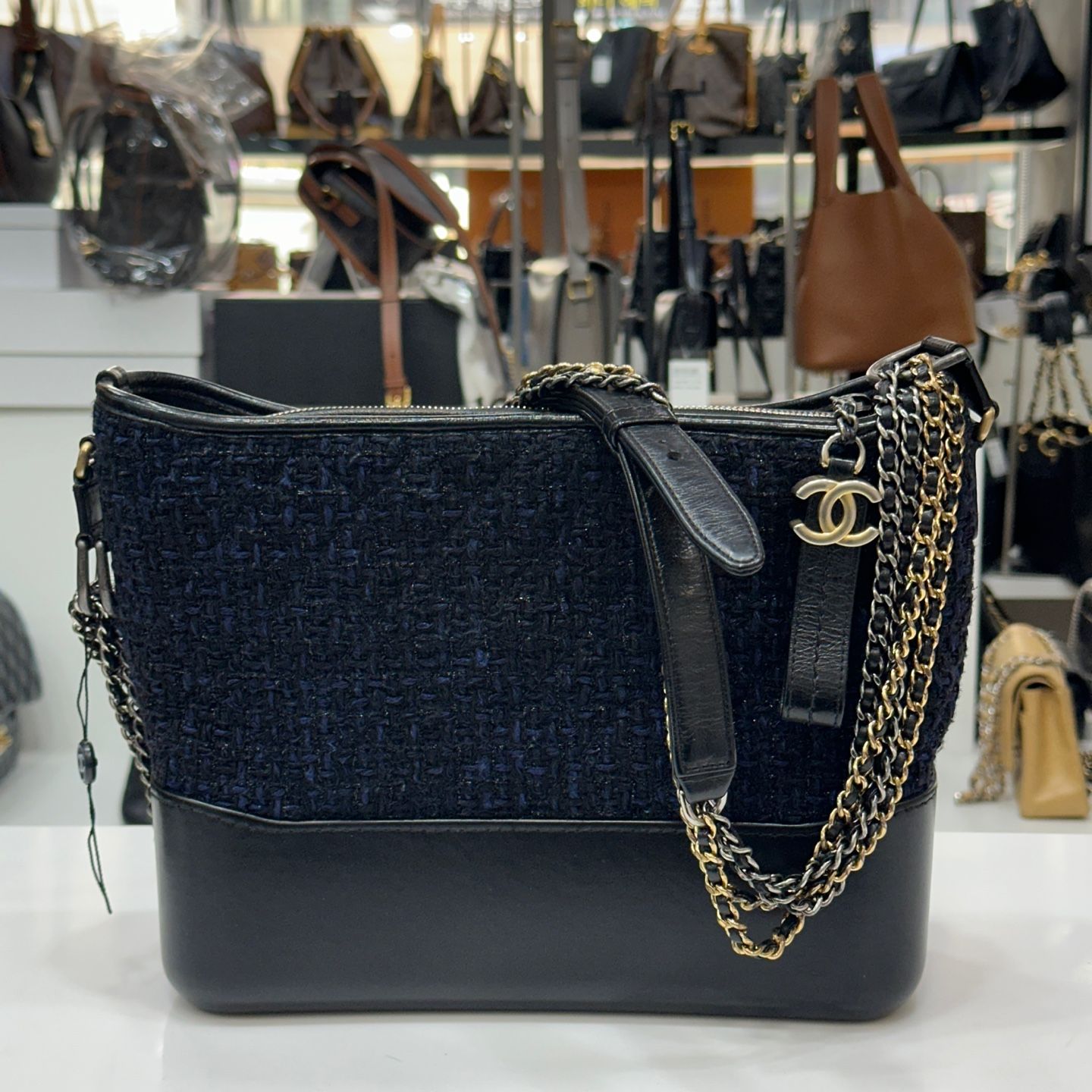 CHANEL Tweed Gabrielle Hobo Bag A93824 Size 25