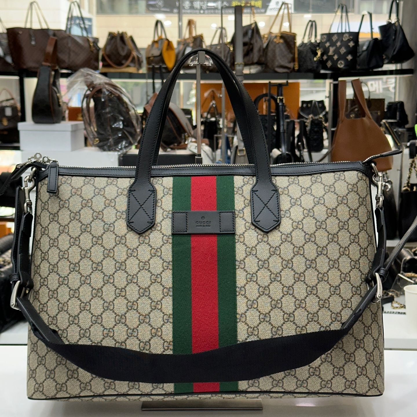 Gucci Supreme Web Double Tote Shoulder Bag 359261