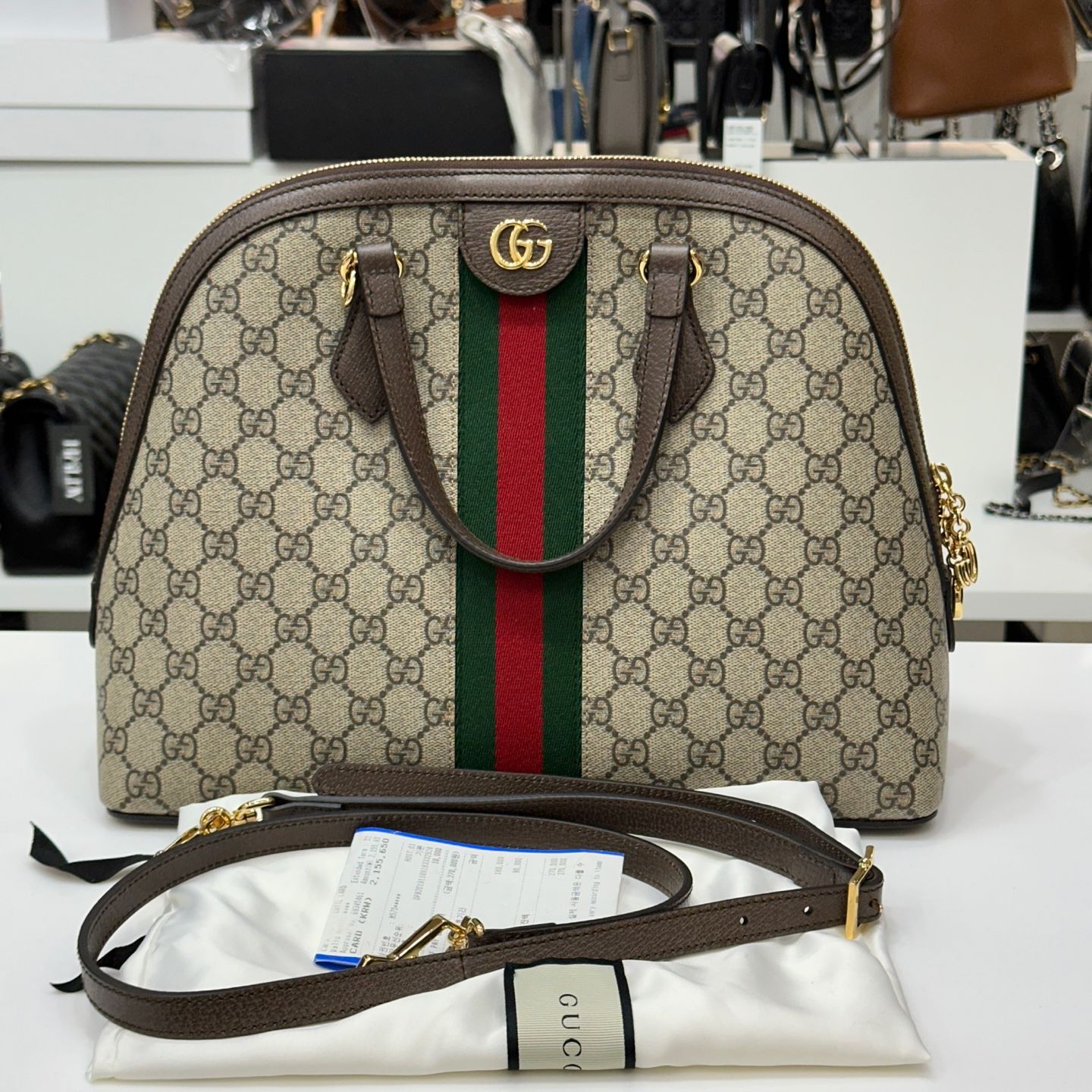 Gucci Supreme Ophidia Top Handle Bag Medium 524533