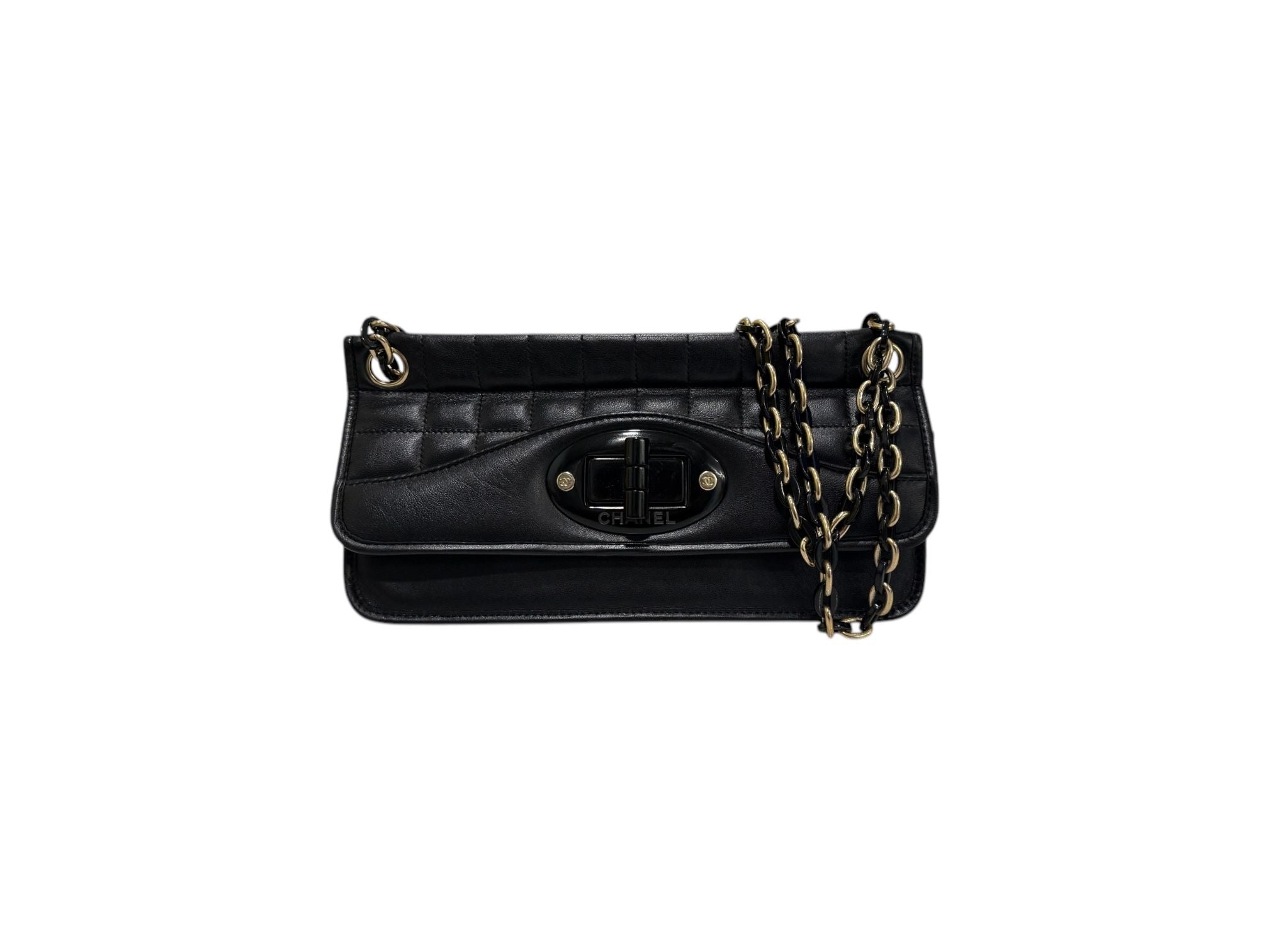 CHANEL Chocolate Flap Lock Shoulder Bag Black SKU 10XXXXXXX