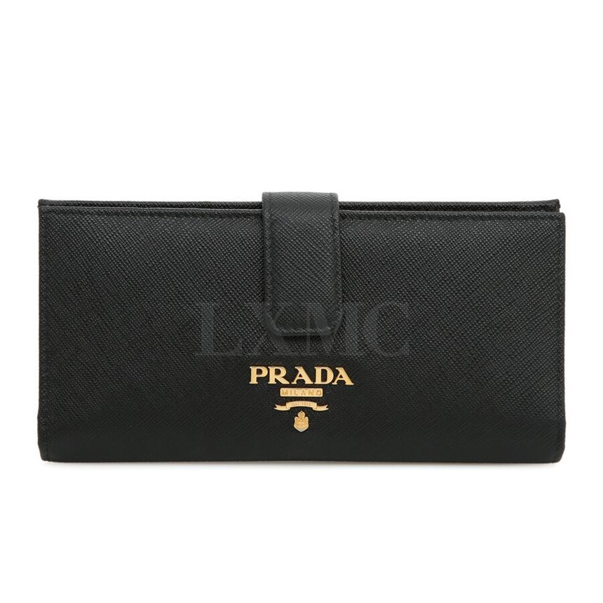 Prada Saffiano Multi Wallet Black Wallet 1MV025