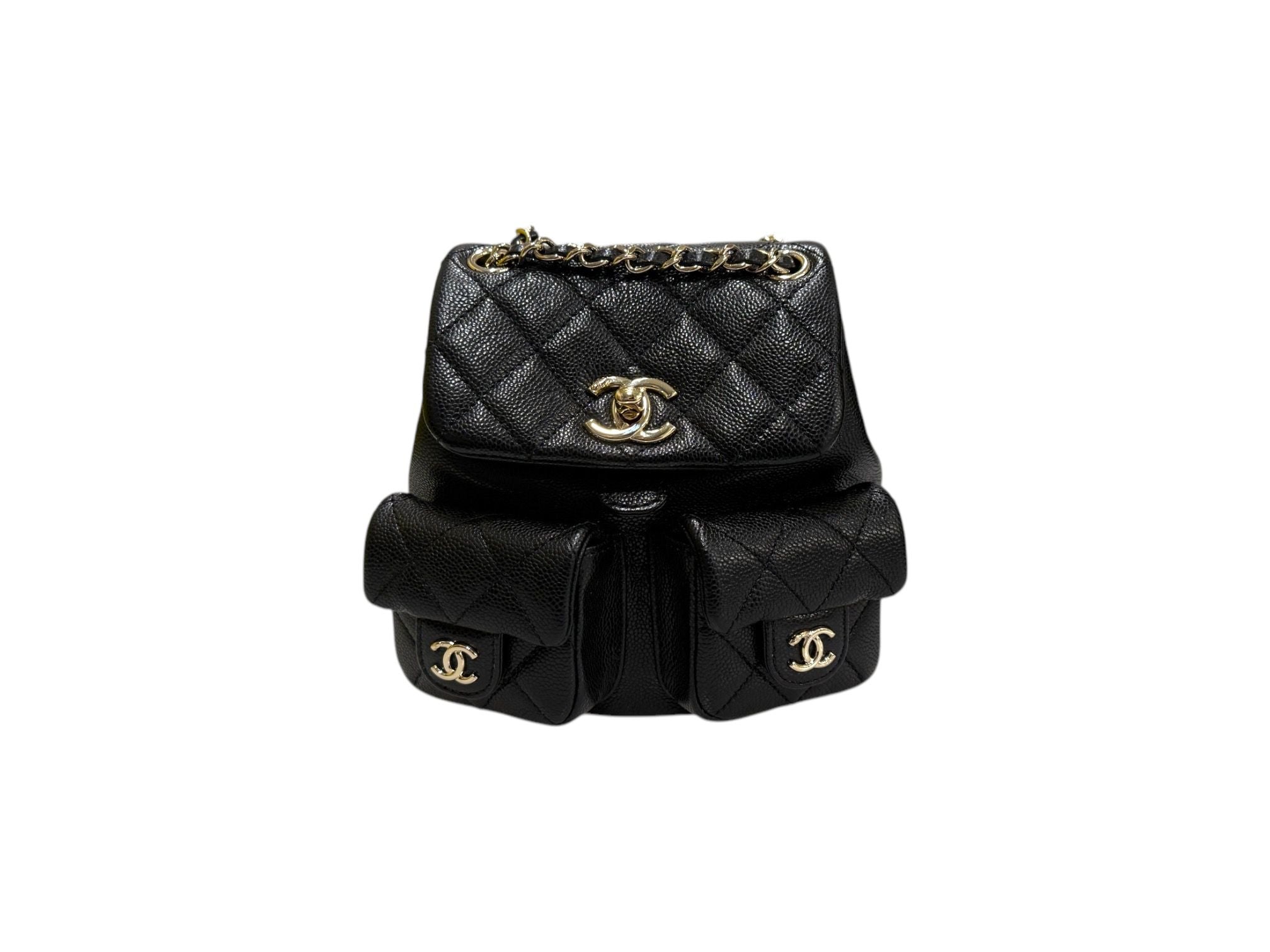 CHANEL Caviar Duma Backpack - Small Black AS3787