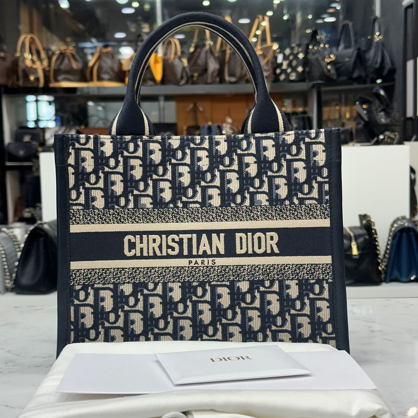 Dior Oblig Book Tote Leather Bag Small M1325