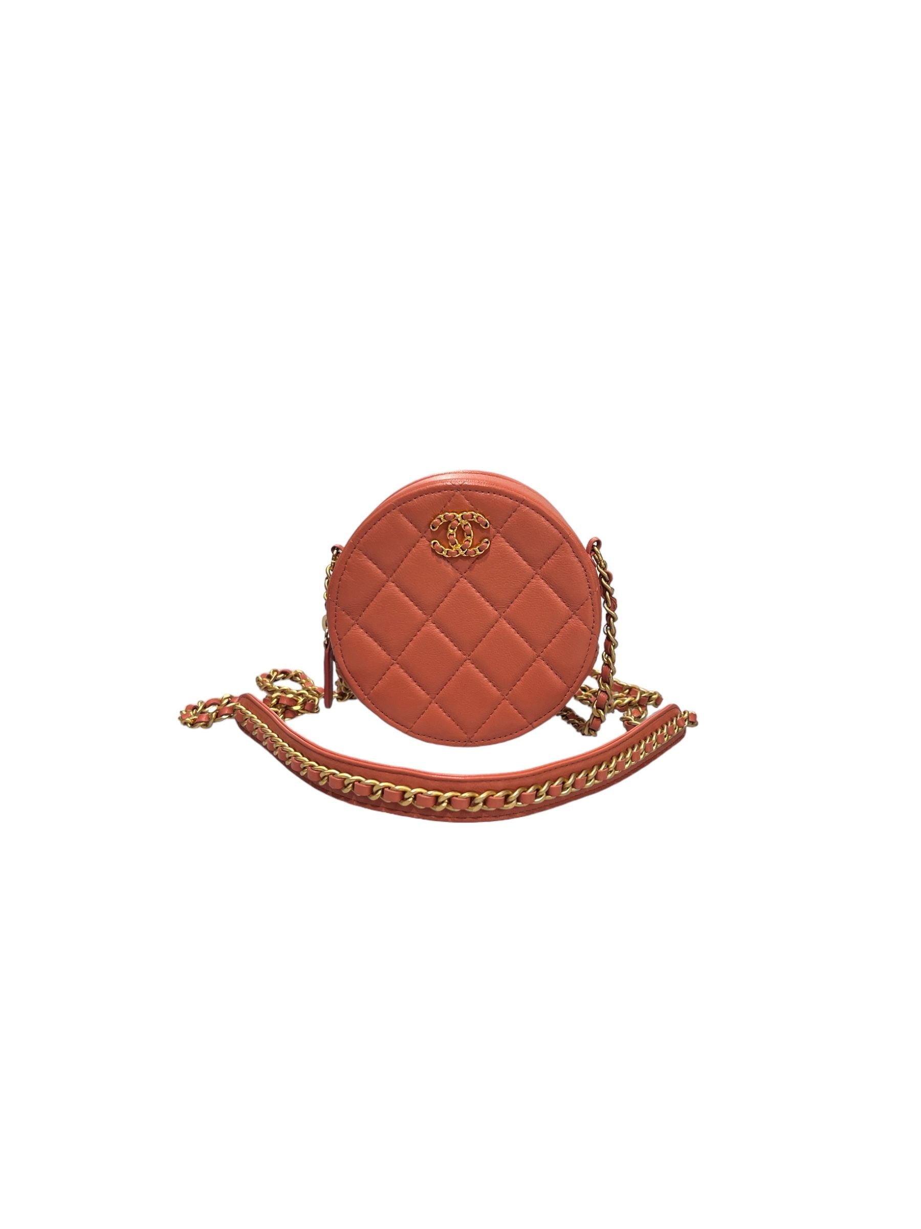 CHANEL Round Crossbody Bag Pink AP0725 - 19
