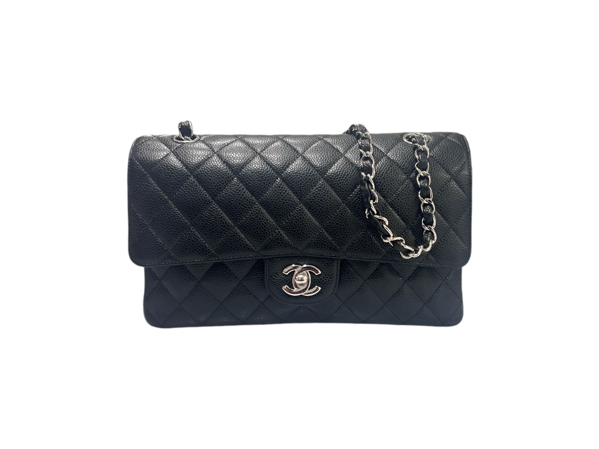 CHANEL Classic Medium Shoulder Bag with Caviar Details - SKU 13