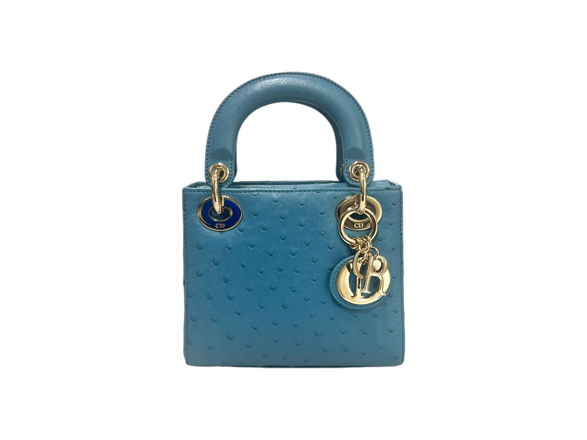 Dior Mini Ostrich Bag M0505OAAT M08Z Azure Blue