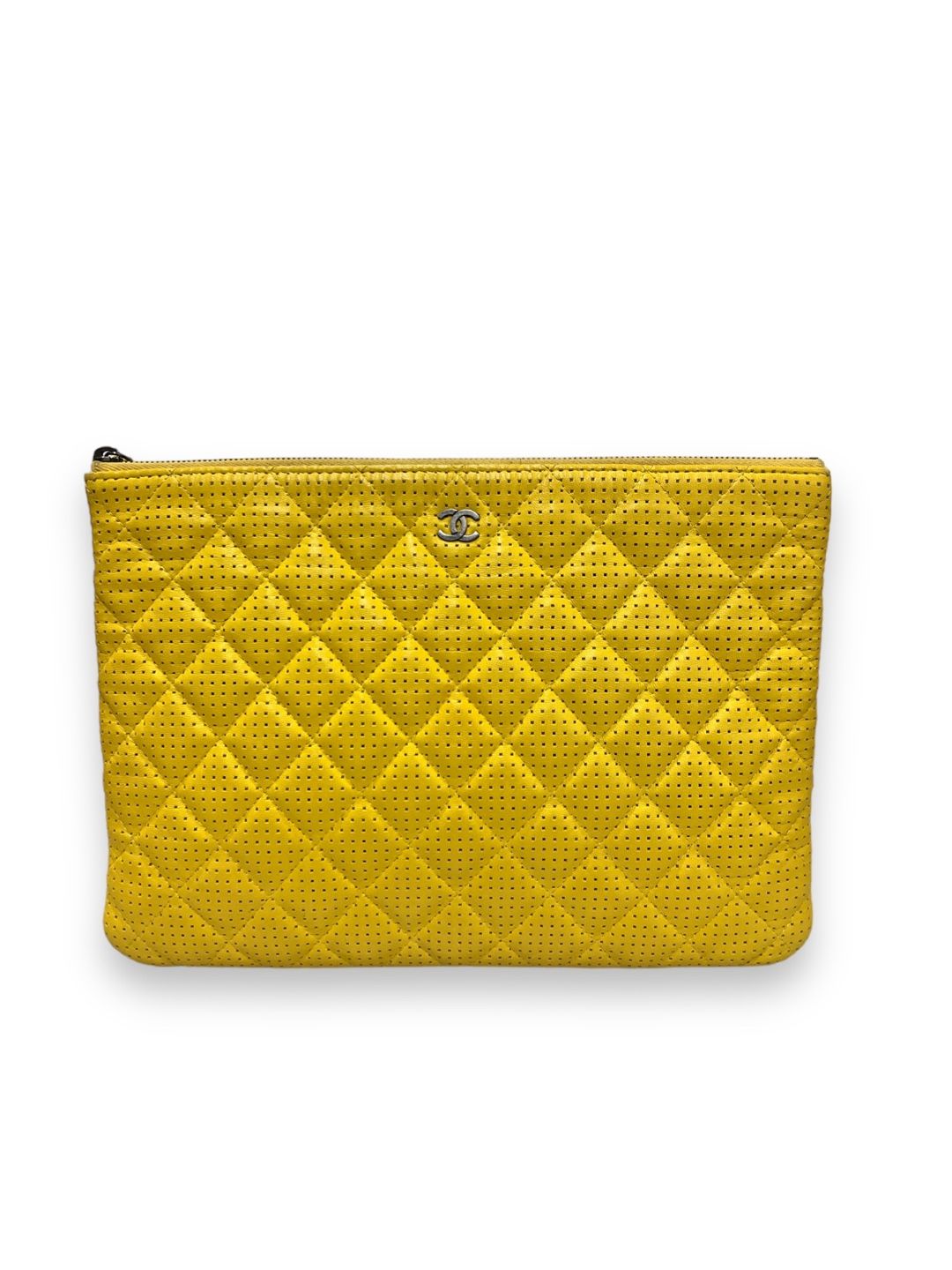 CHANEL Perforated Clutch Newmium Yellow A82045