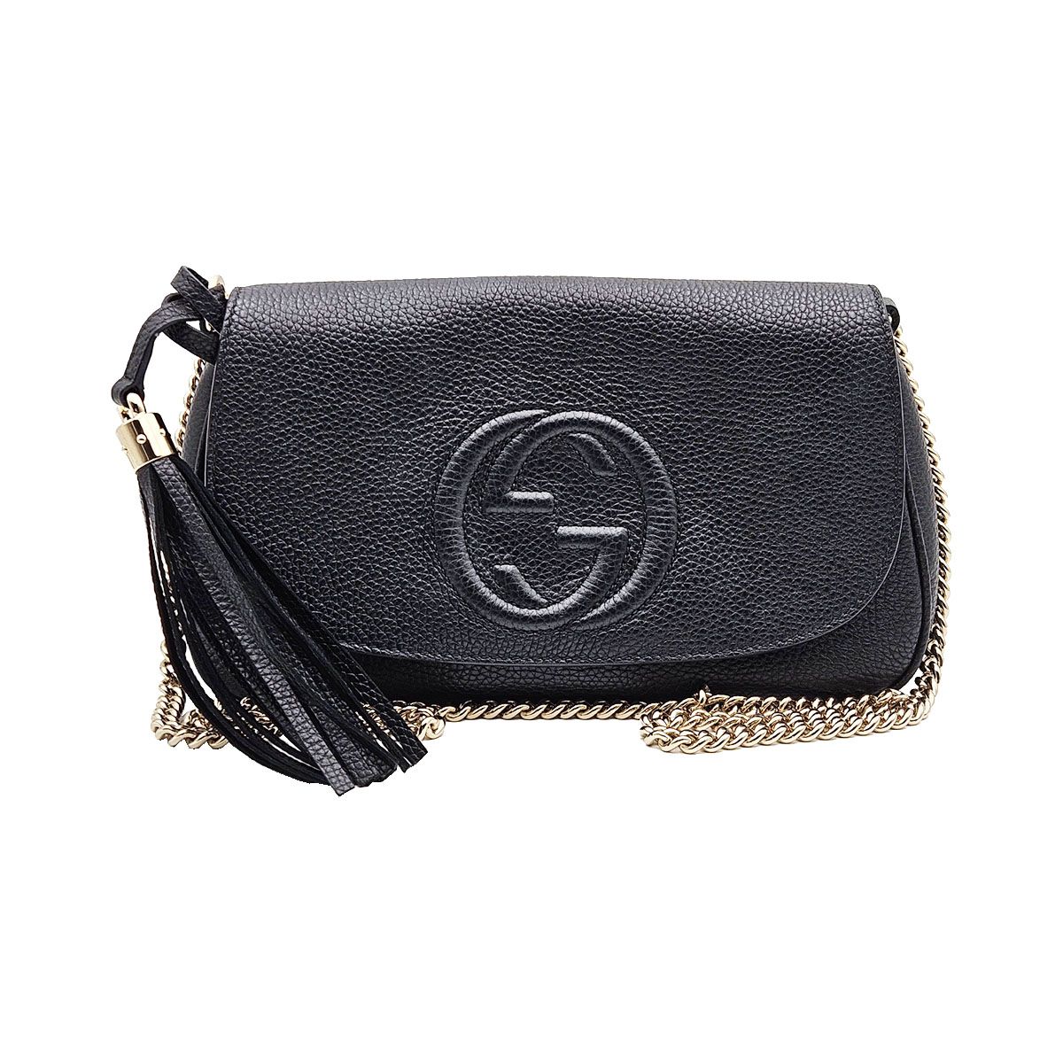Gucci Black Soho Tassel Chain Crossbody Bag 536224