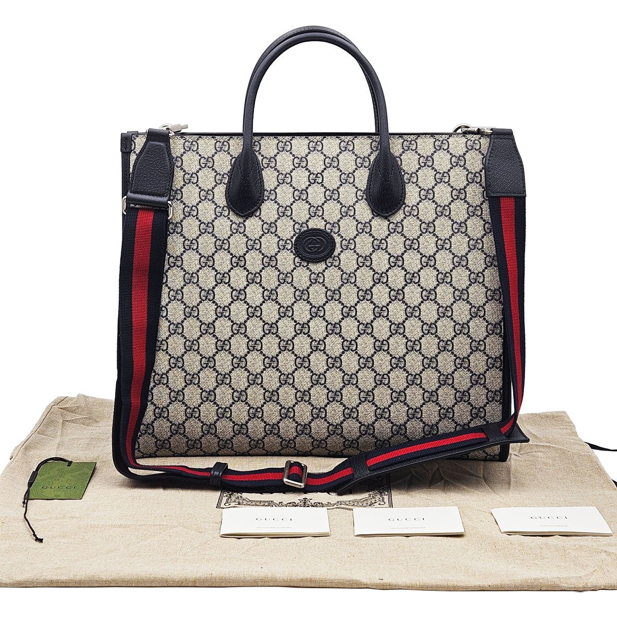 Gucci Beige GG Supreme Canvas Interlocking G Medium 2WAY 674148