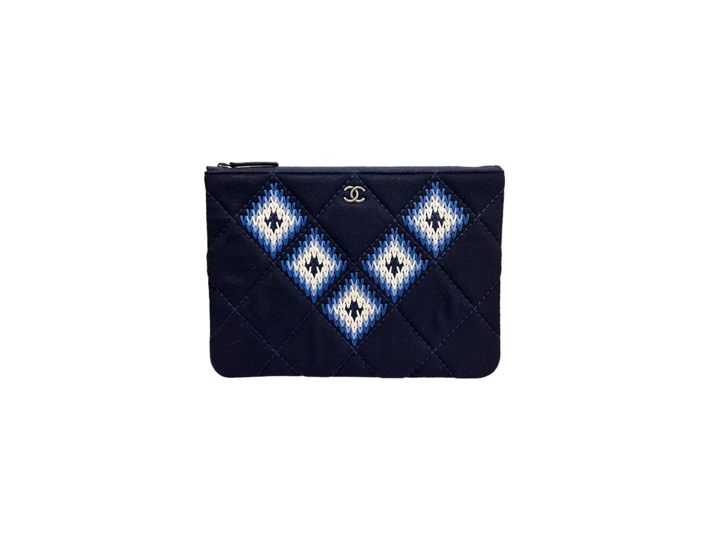 CHANEL Felt Women's Clutch Navy - OKCASE SKU: 28