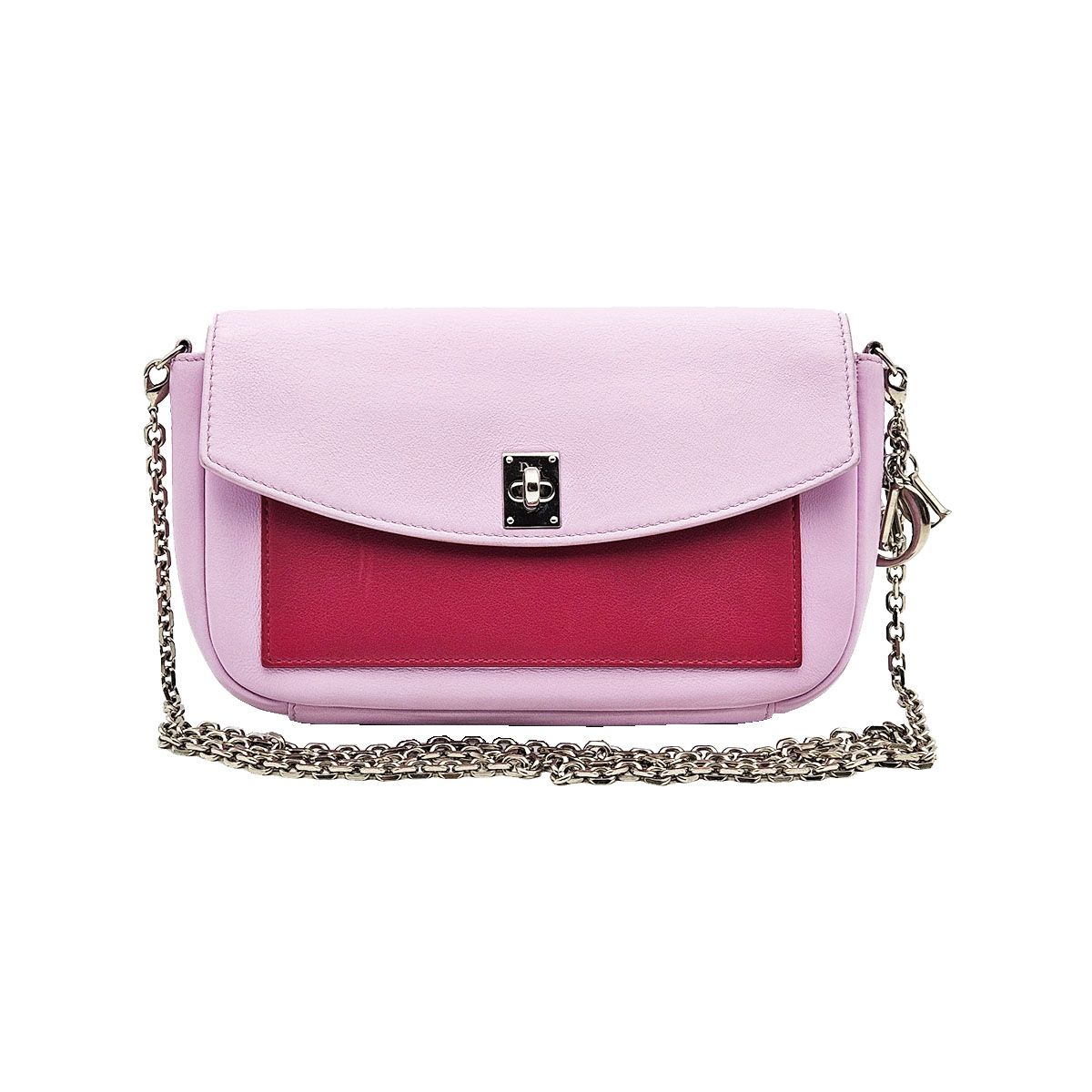 Dior Pinkish Purple Leather Mini Chain Crossbody Bag - Christian (SKU: OneSize)