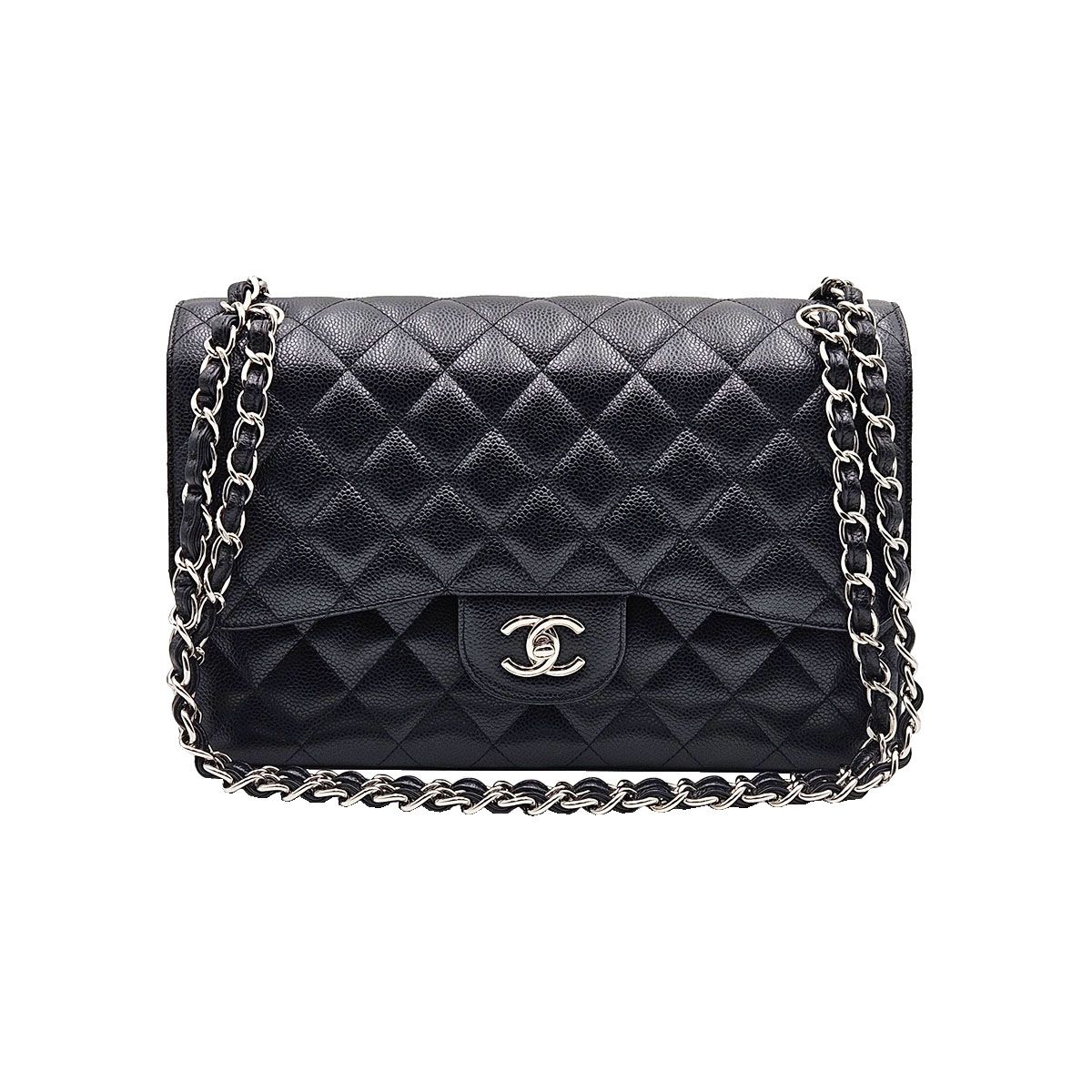 CHANEL Caviar Chain Flap Classic Jumbo Large Shoulder Bag (SKU A58600)