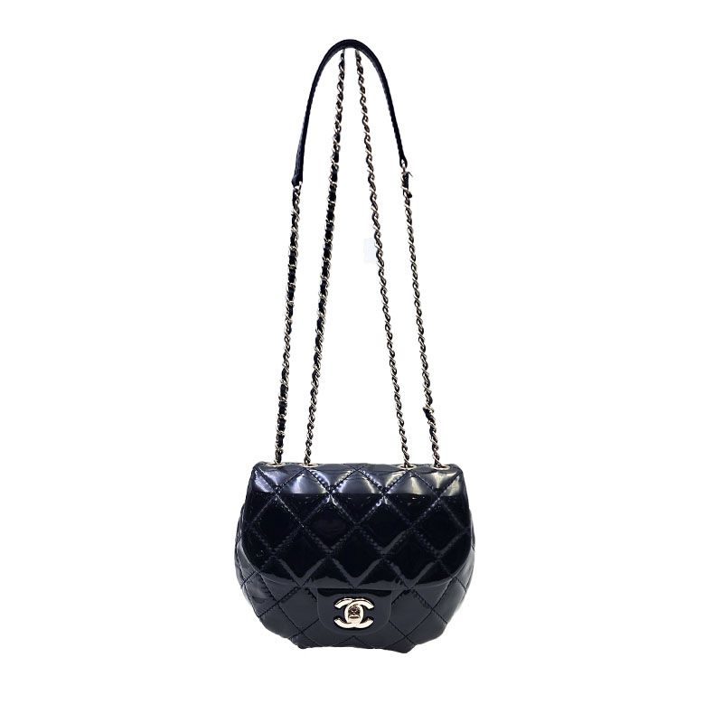 CHANEL Half Moon Chain Shoulder Bag Dark Navy A94794
