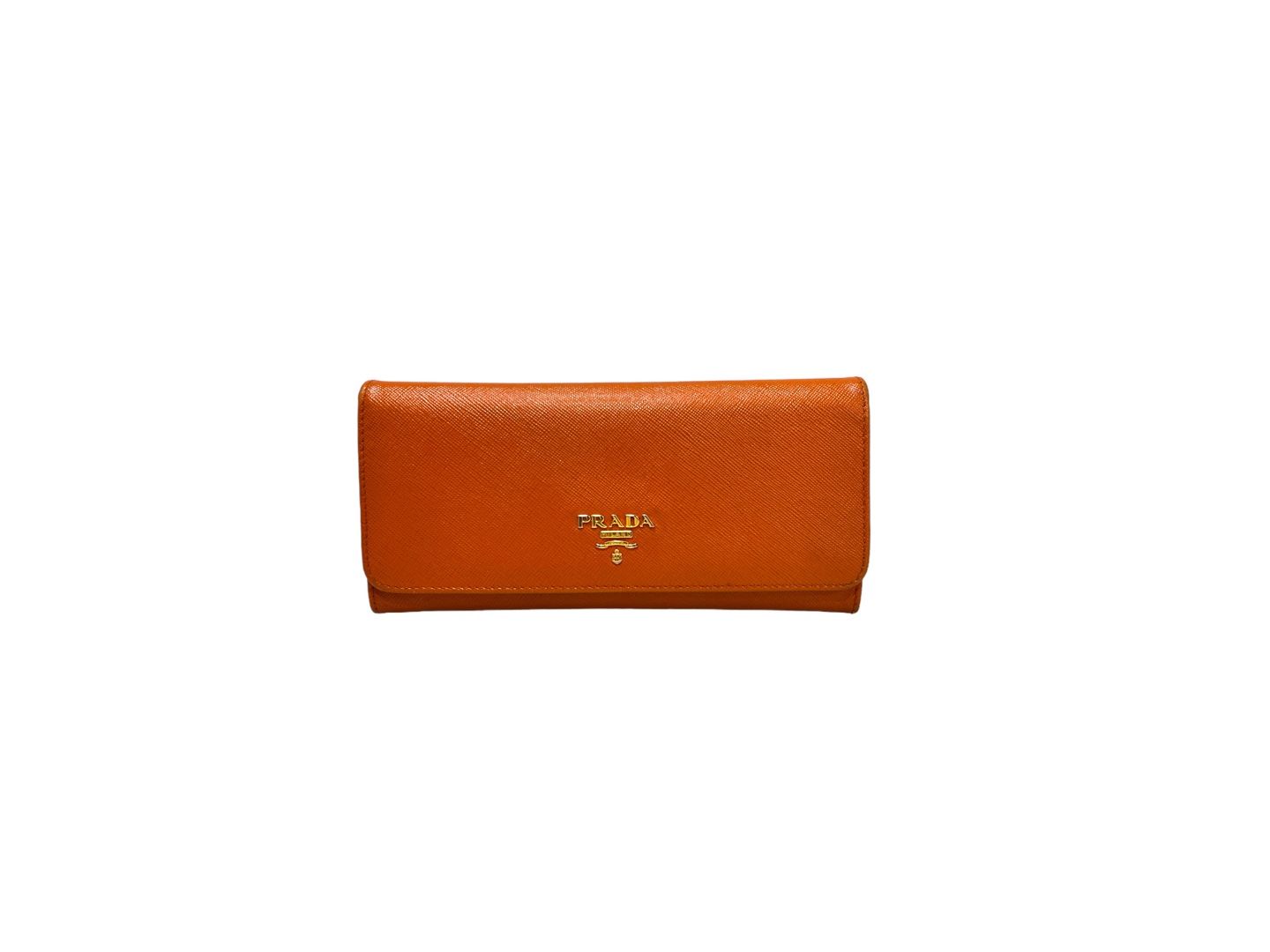 Prada Women's Long Wallet with Gold Accent - SKU12345