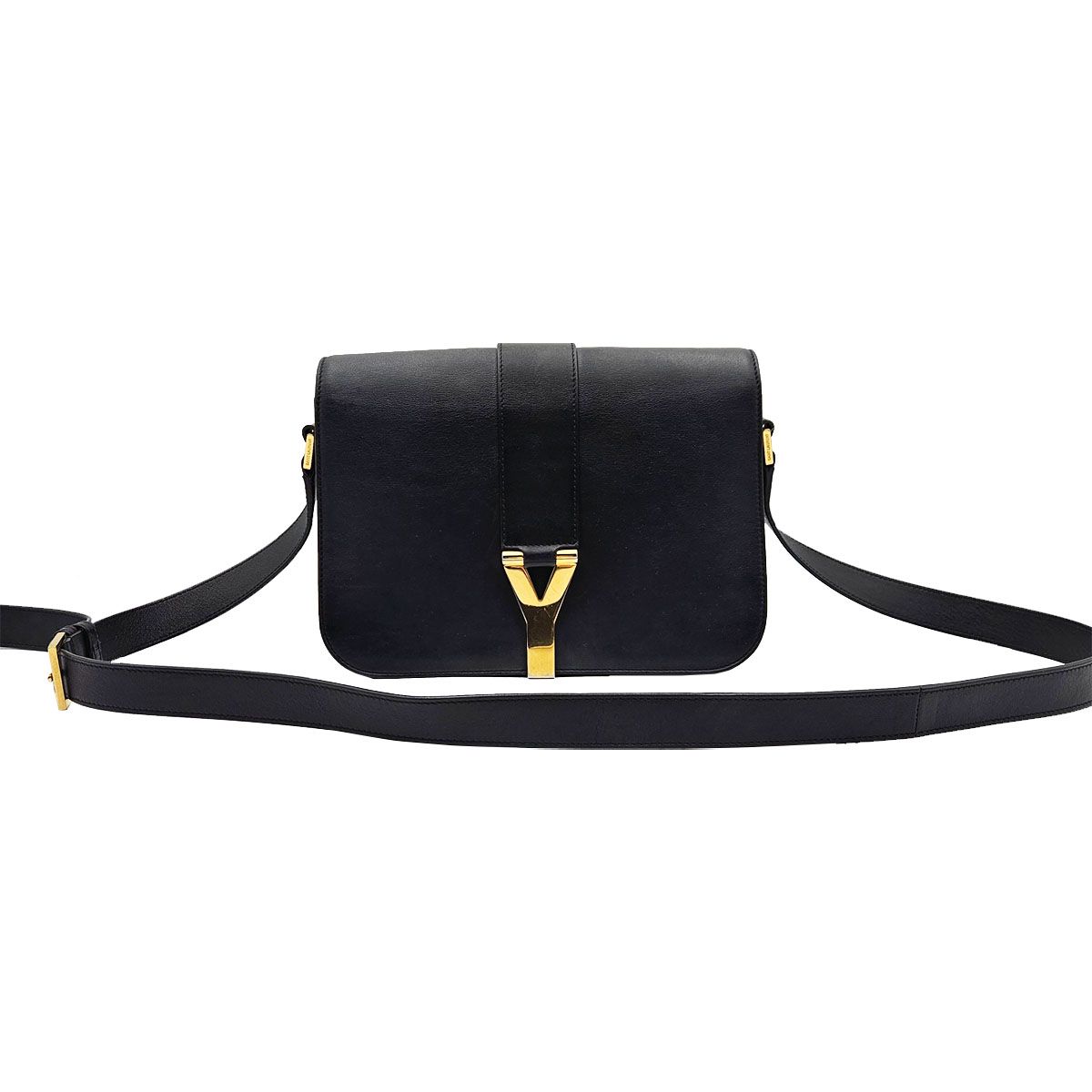 Saint Laurent Black Classic Y Logo Satchel Crossbody Bag 311214