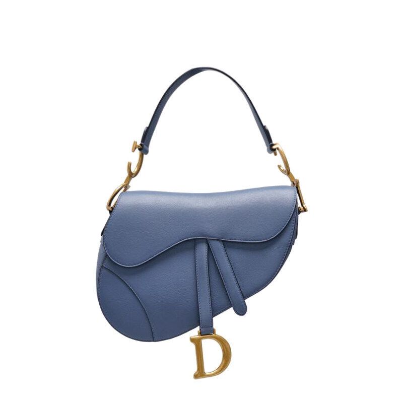 Dior Blue Goat Skin Saddle Bag Medium M0446CCEH