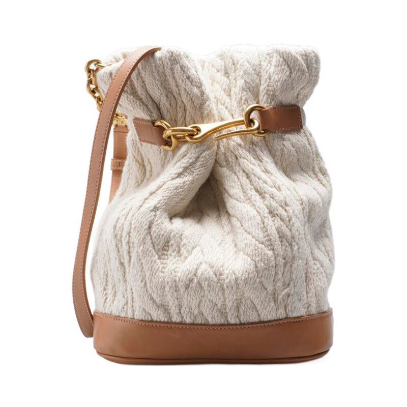 Saint Laurent Ivory Melon Hook Bucket Shoulder Bag 686310