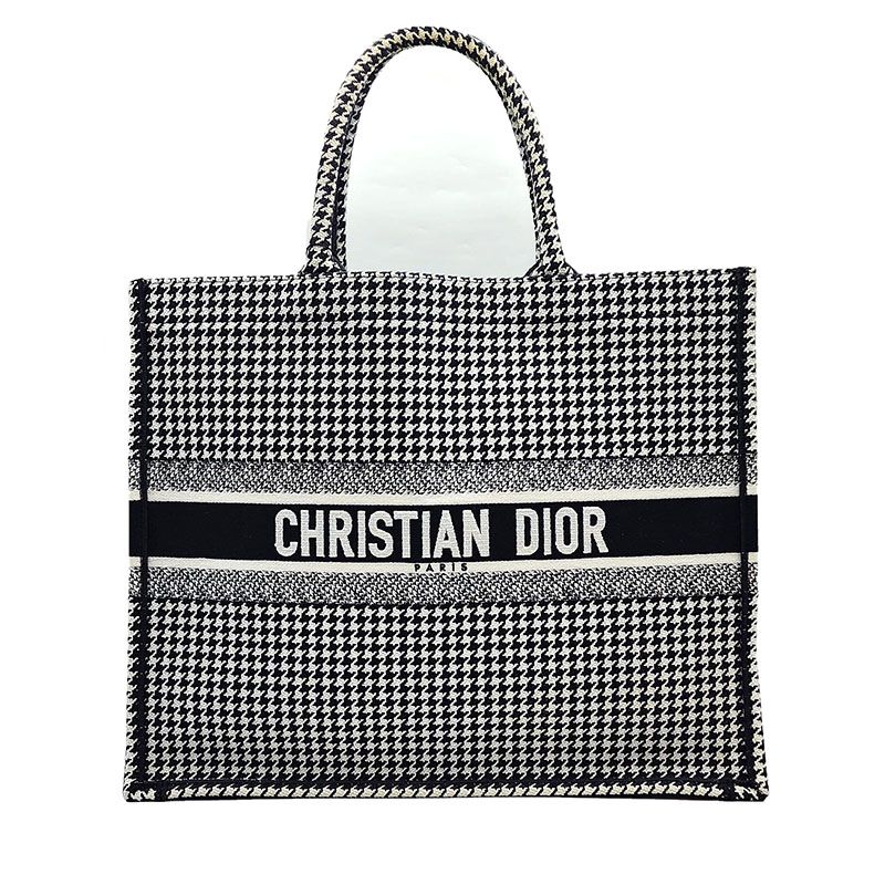 Dior Fabric Houndstooth Tote Bag Large - SKU: 12345