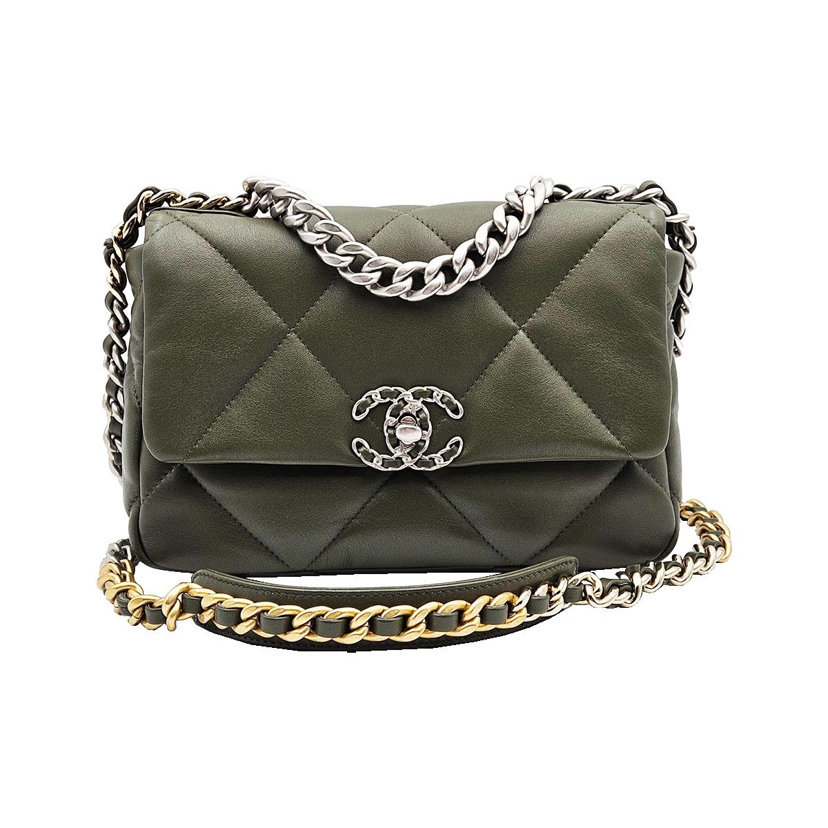 CHANEL Khaki Medium Bag AS1160