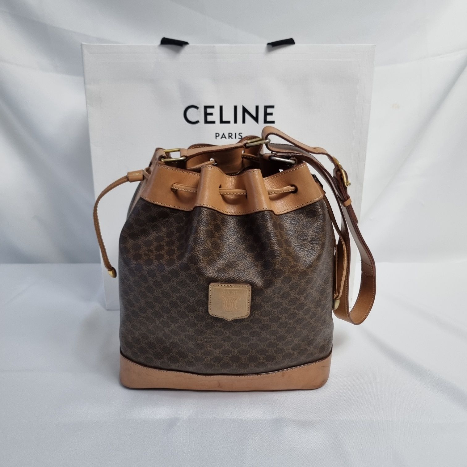 Celine Bucket Shoulder Bag in Beige (SKU: 411-09)