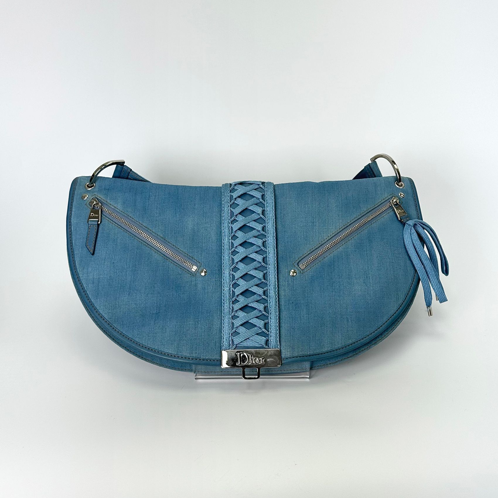 Dior Blue Denim Big Hobo Crossbody Bag 3VDIB19341