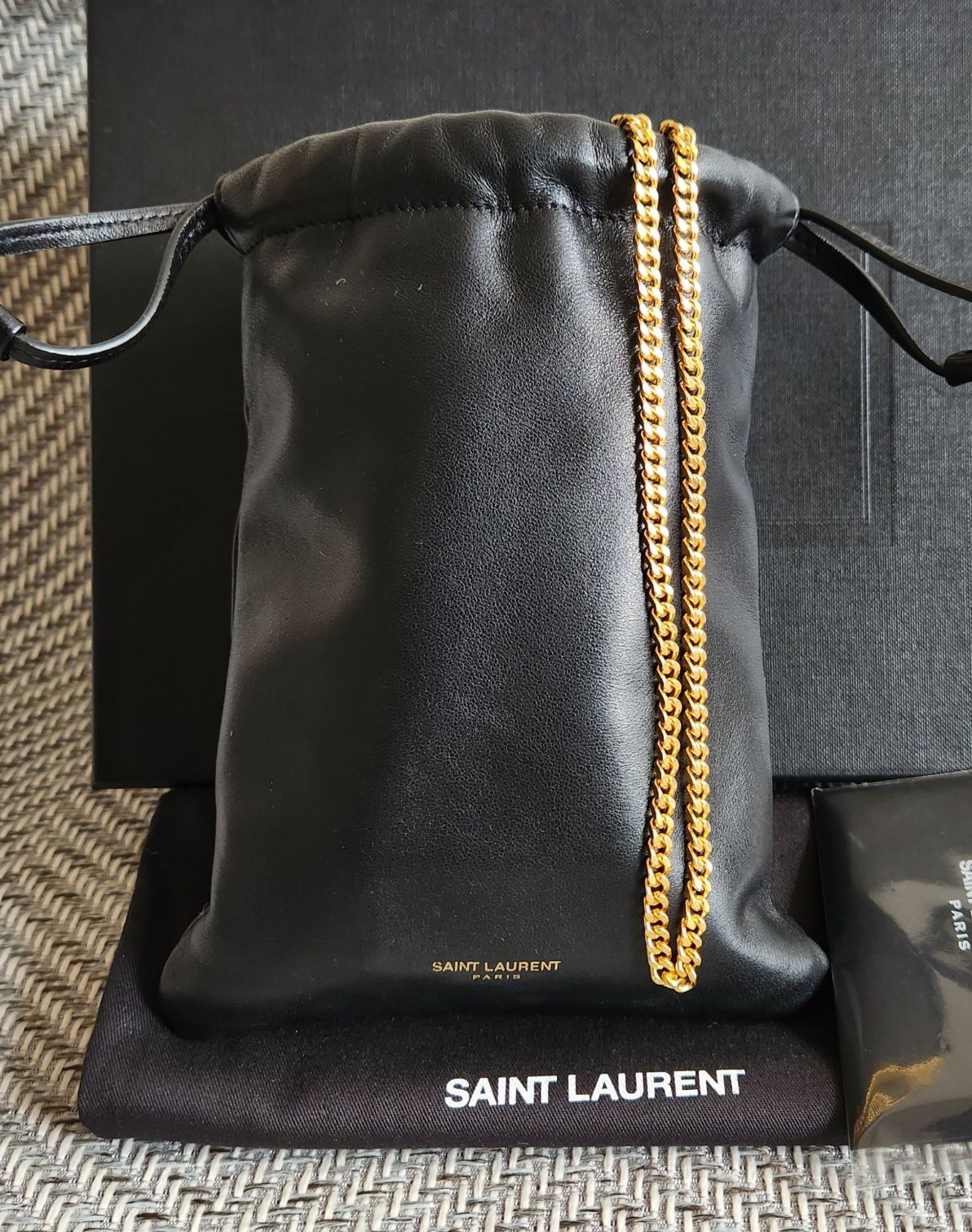 Saint Laurent Drawstring Chain Shoulder Bag SKU123