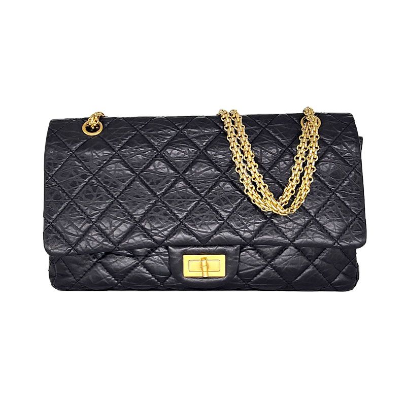 CHANEL Black Vintage 2.55 Large Shoulder Bag #14