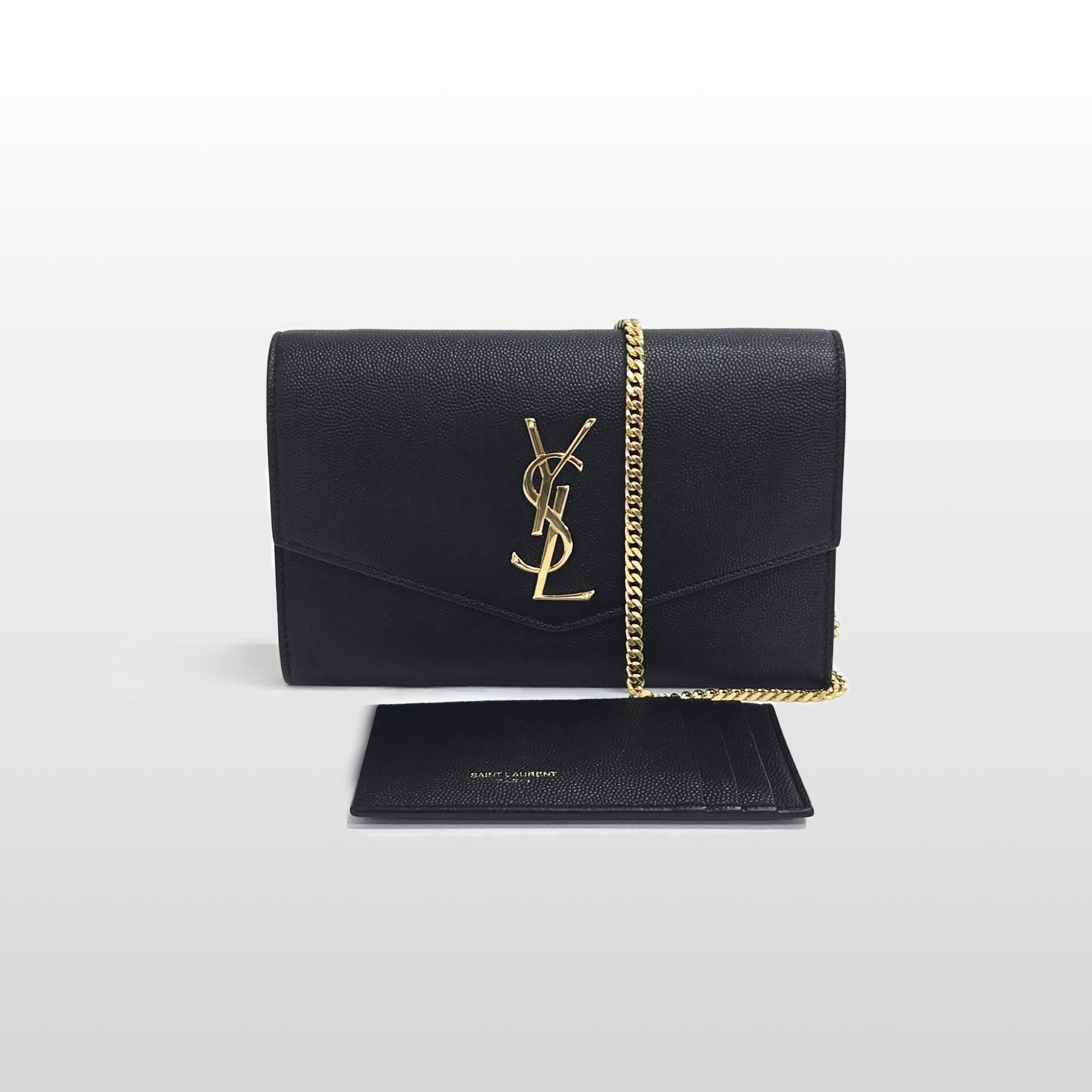 Saint Laurent Envelope Upcycled Gold Chain Crossbody Bag & Wallet 607788