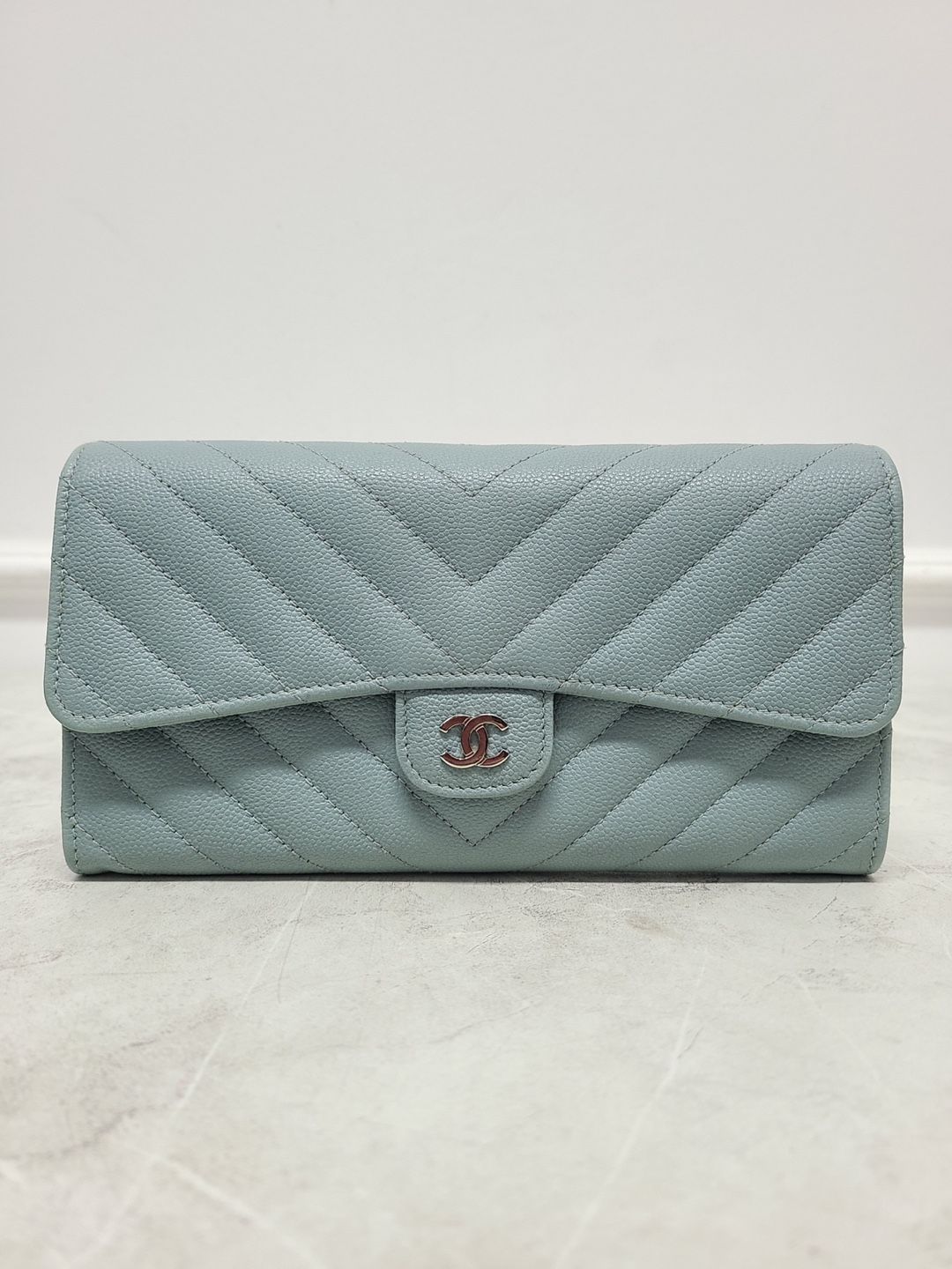 CHANEL Mint Caviar Classic Flap Wallet - OS SKU