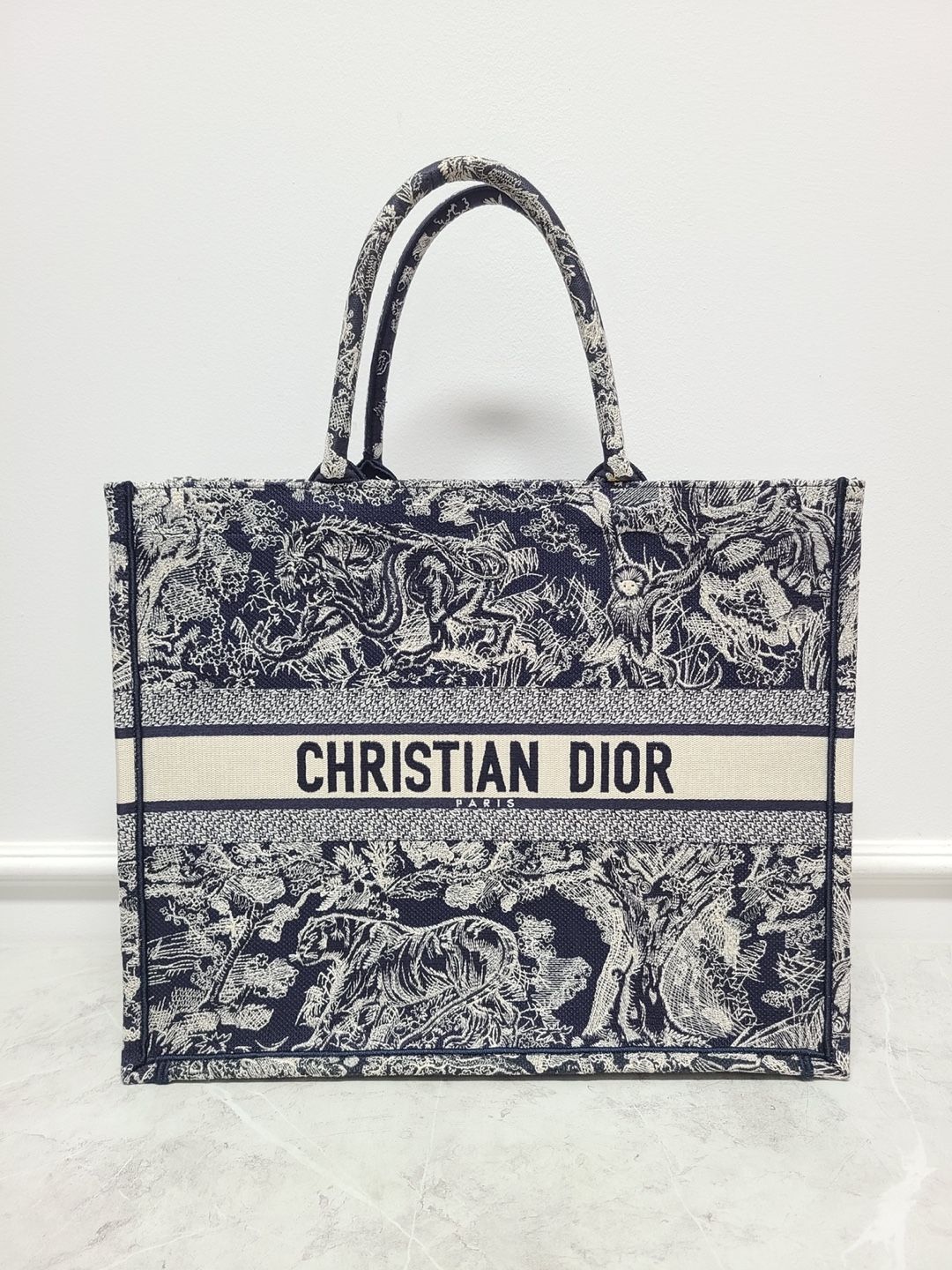 Dior Blue Ecru Tweed Juicy North Tote Bag Large SKU-OS