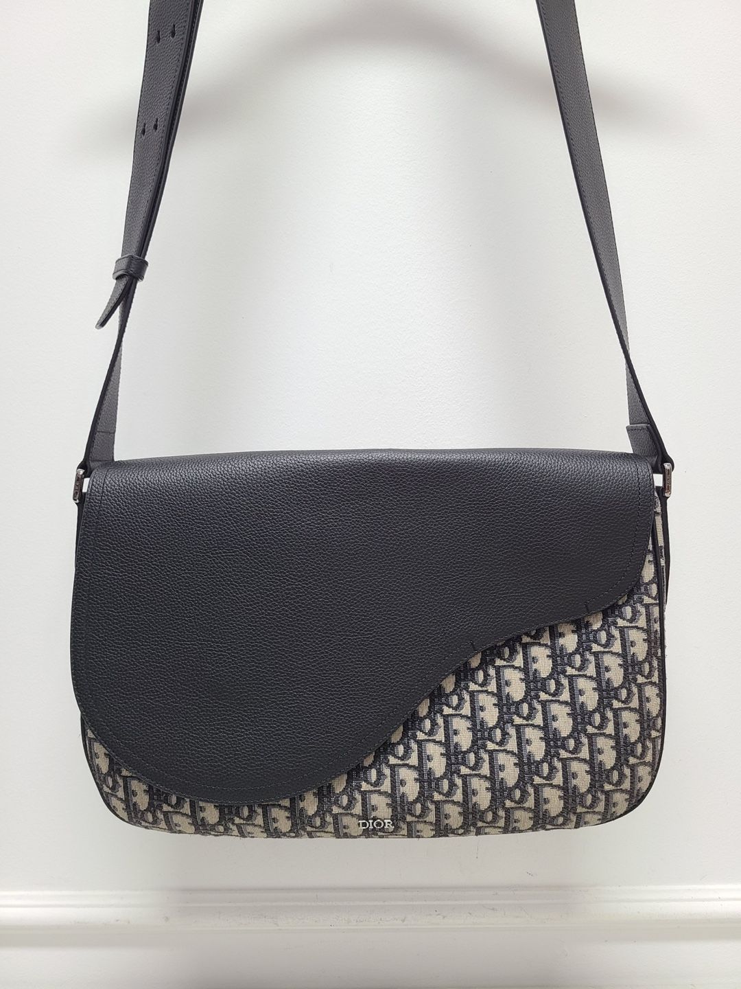 Dior Navy Oblique Saddle Messenger Bag Large - SKU: OS
