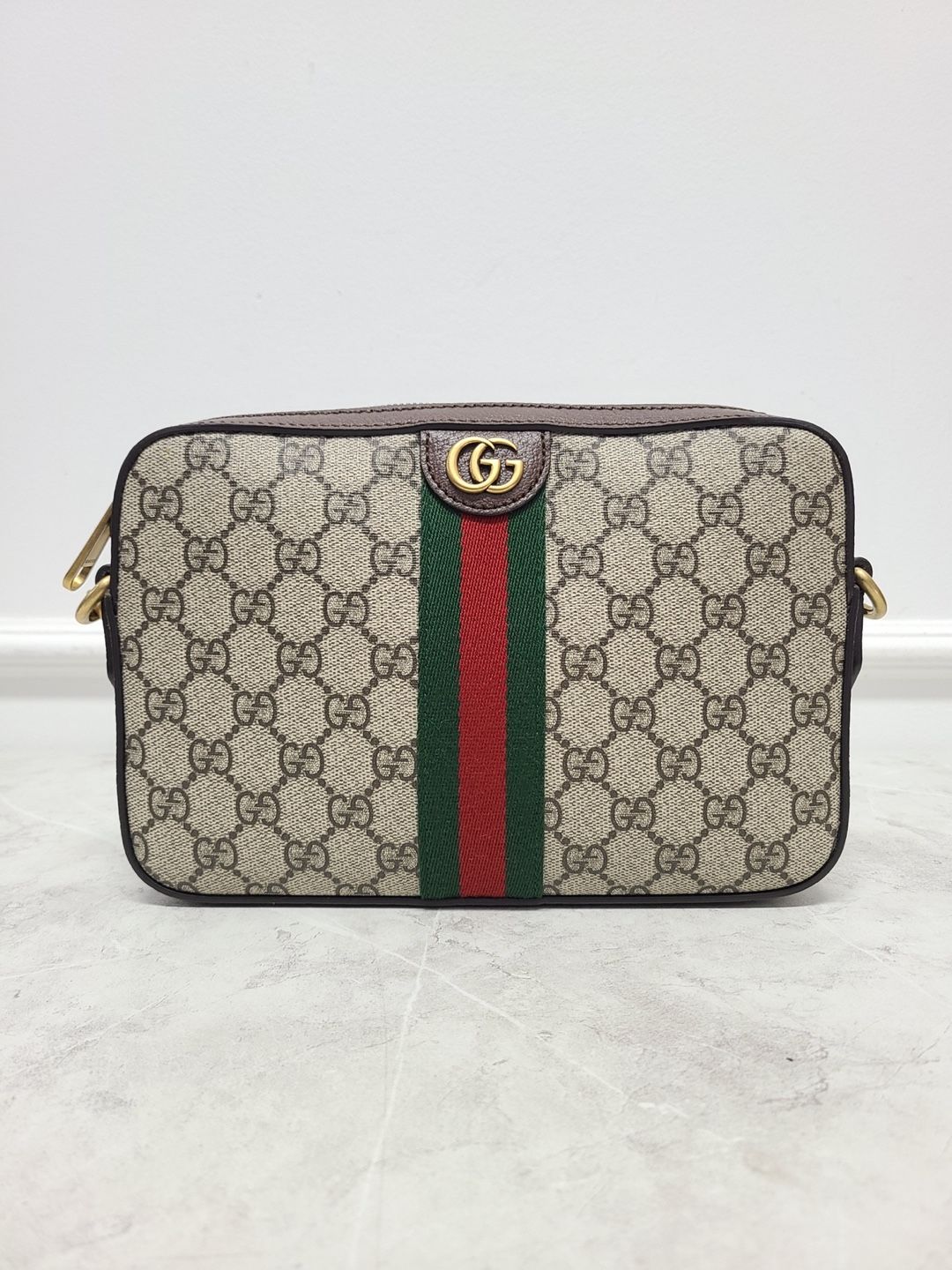 Gucci Beige GG Supreme Ophidia Crossbody Bag SKU: OS