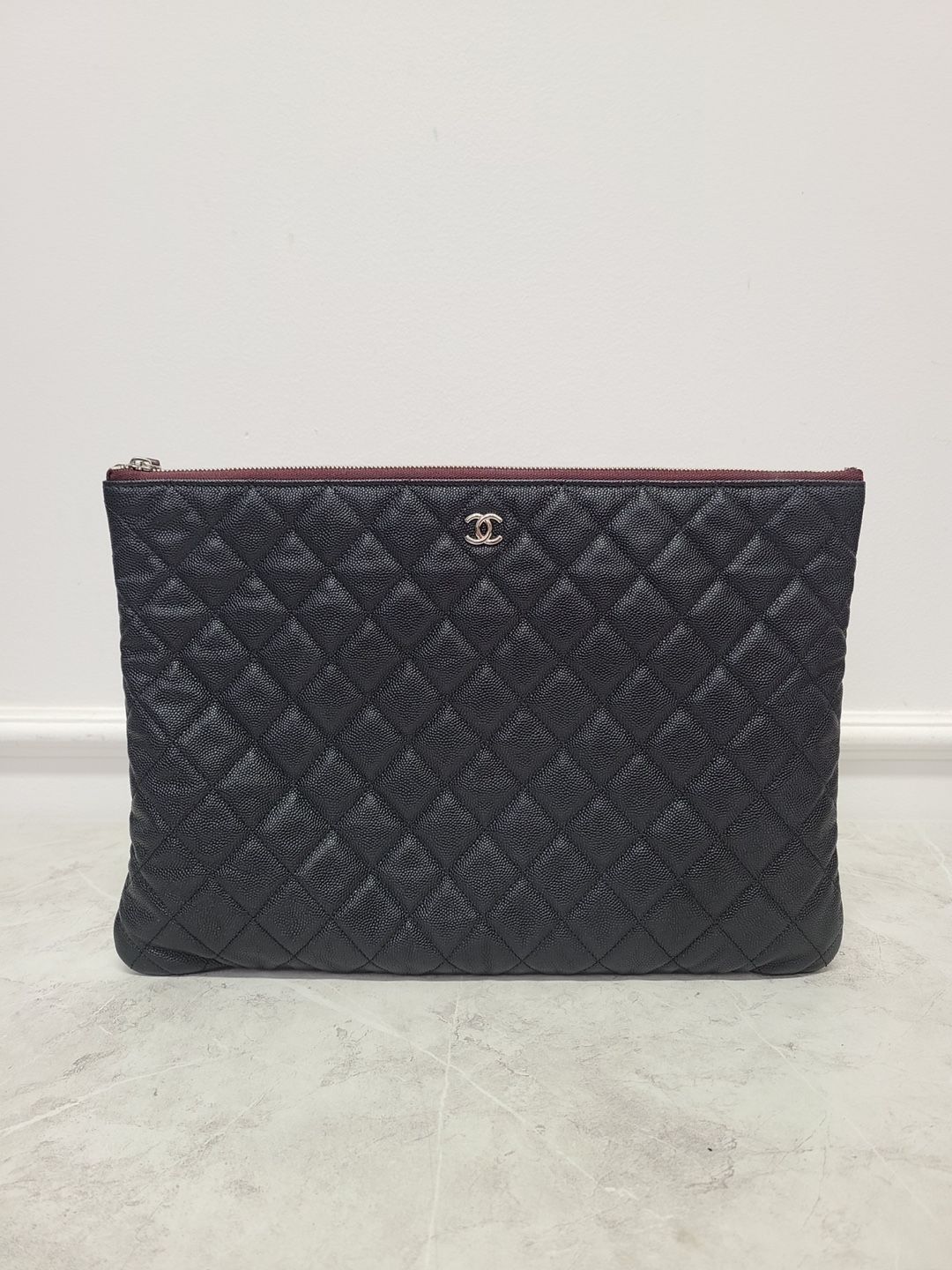 CHANEL Black Caviar Eujang Classic Large Clutch Bag with Embedded Chips SKU: OS