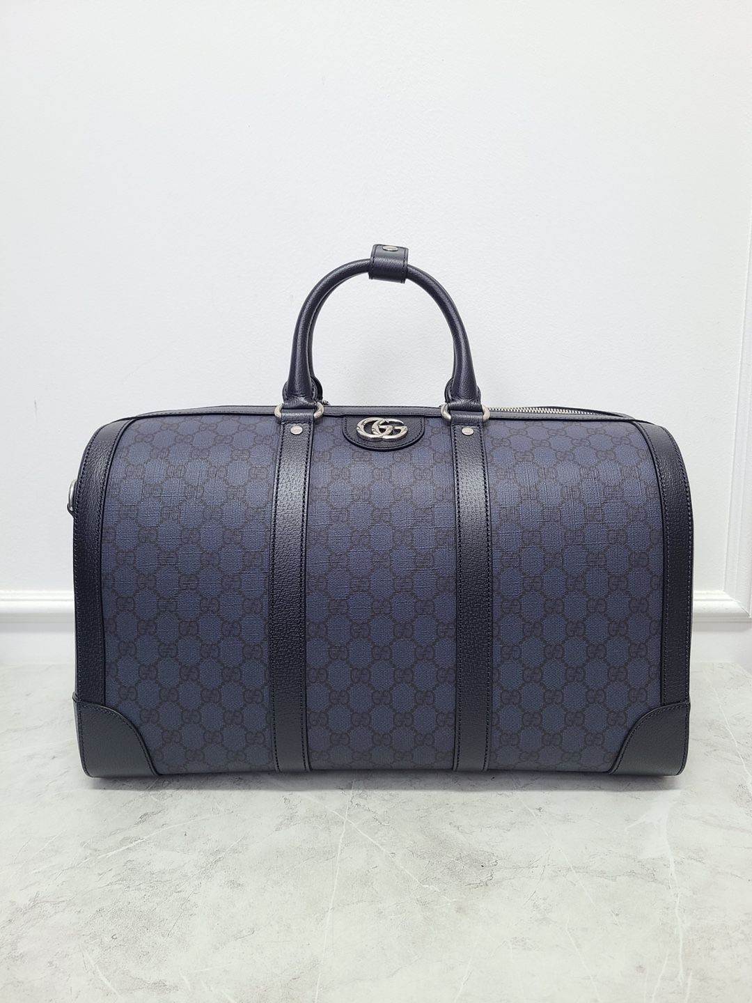 Gucci Supreme Black Blue Medium Duffel Bag GG - SKU