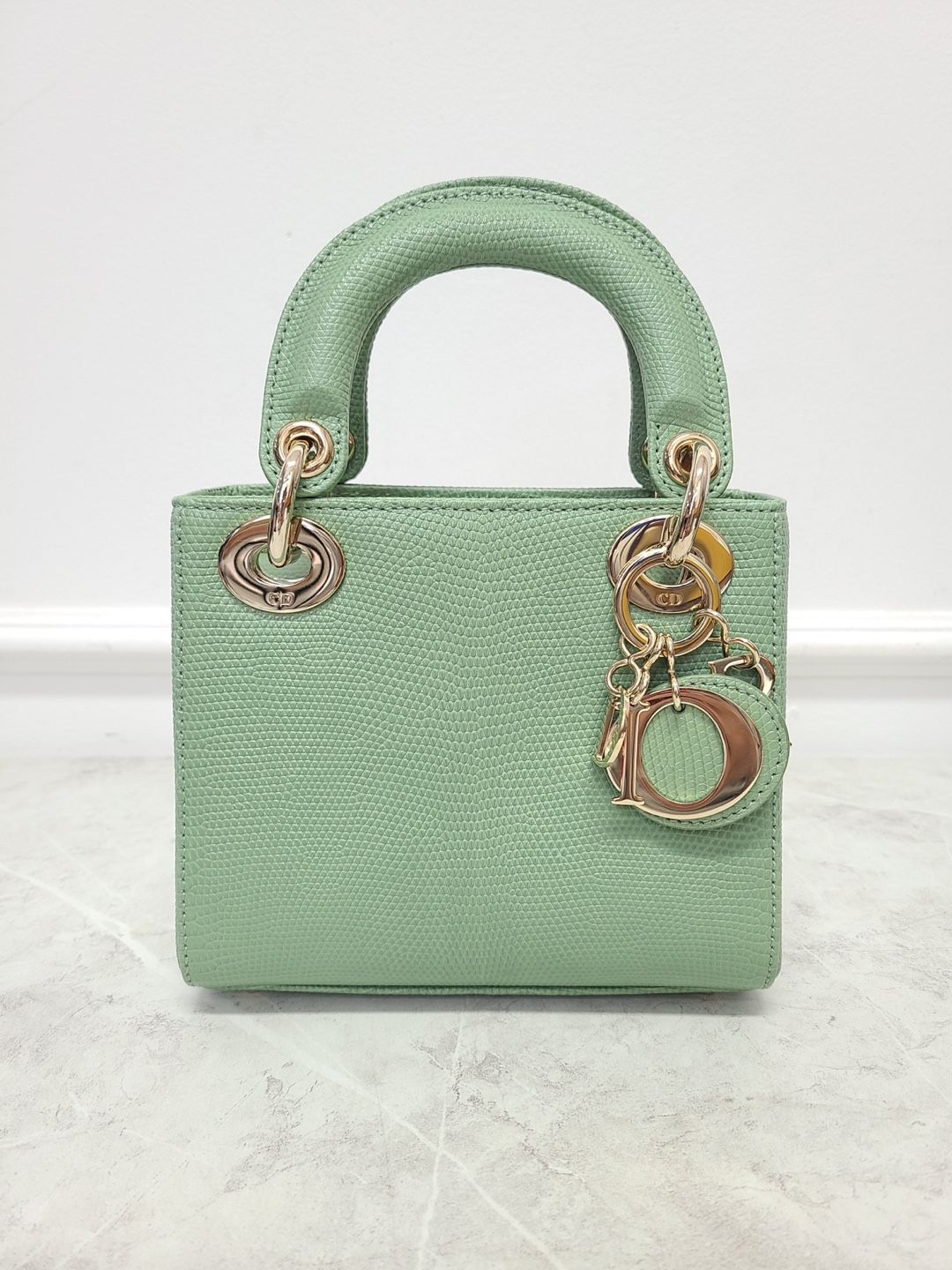 Dior Exotic Green Lizard Lady Mini Bag - SKU 1080